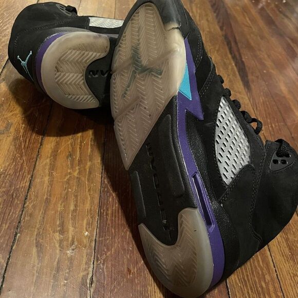 Nike Air Jordan 5 Retro BLACK GRAPE PURPLE   440888-007 YOUTH Size 5Y Womens 6.5 - Picture 8 of 8